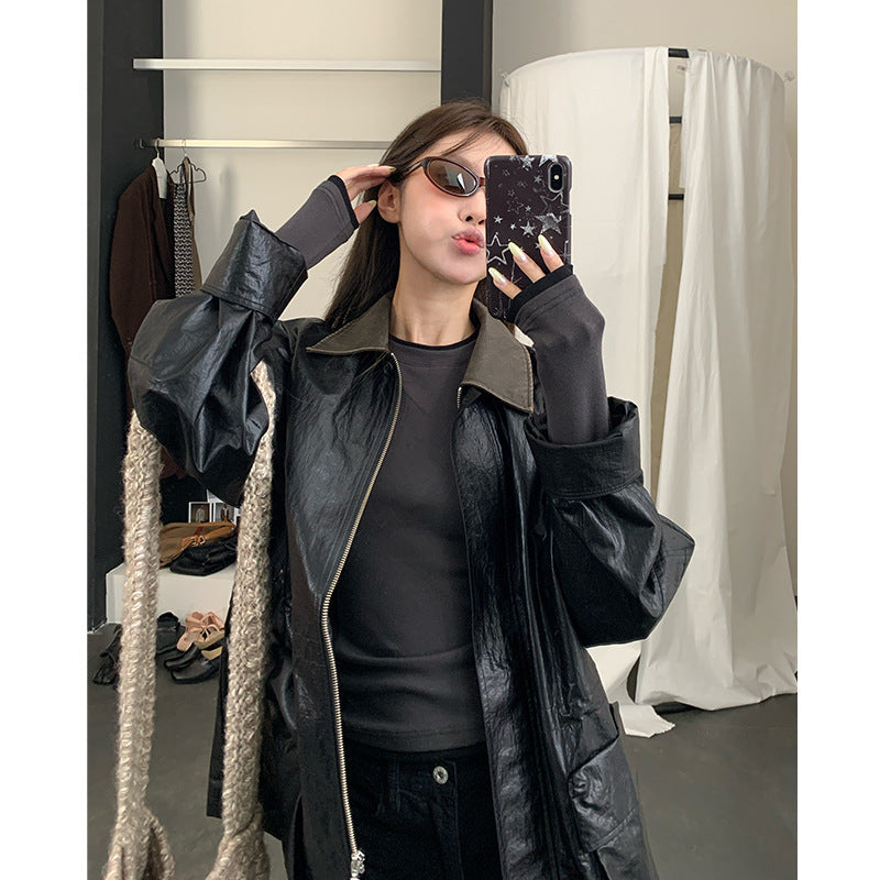 Round Neck Shoulder Wool Base Shirt Women