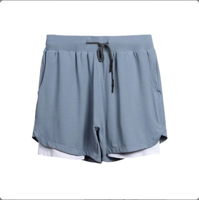 Gym Clothing Men Quick Dry 2 In 1 Gym Shorts Men Polyester Spandex Breathable Shorts Men Liner Running Fitness Shorts