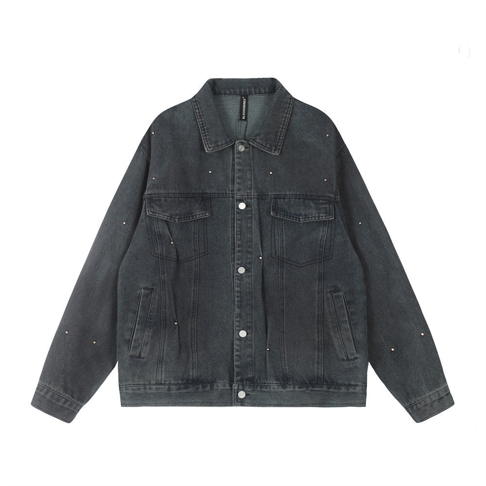 Punk Distressed Denim Jacket Coat Men