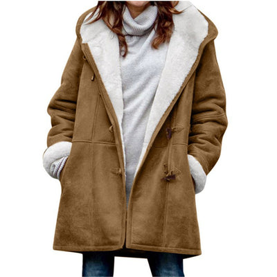 Winter Jackets For Women Sherpa Lined Jacket Women Duffle Toggle Coat Hooded Fleece Jacket