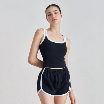 Youth Nude Feel Color Matching Yoga Underwear Women's U-neck Beauty Back Outer Wear Sports Vest