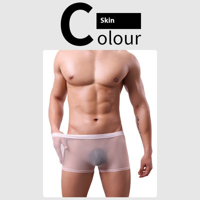 Daily Disposable See-through Nude Feel Lightweight Breathable Elastic Low Waist Boxer Briefs