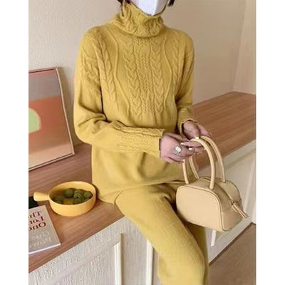 Sweater Wide Leg Trousers Look Slimming Two-piece Suit High