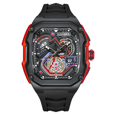 Three-Dimensional Hollow Waterproof Luminous Sports Multifunction Quartz Watch
