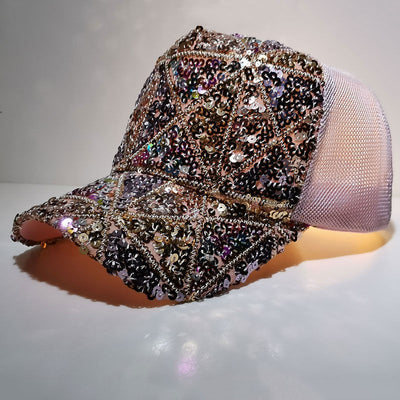 Hat Women'S Summer Colorful Sequins Fashion Caps Korean Style Hipsters