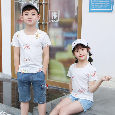 Cartoon Modal Kids Print Short Sleeve
