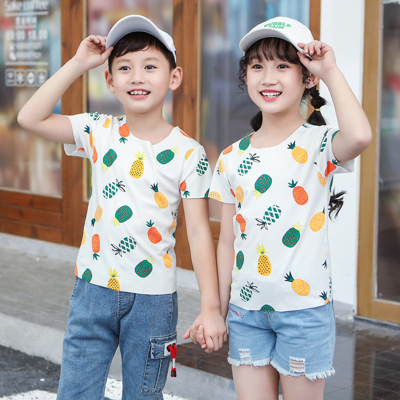Cartoon Modal Kids Print Short Sleeve