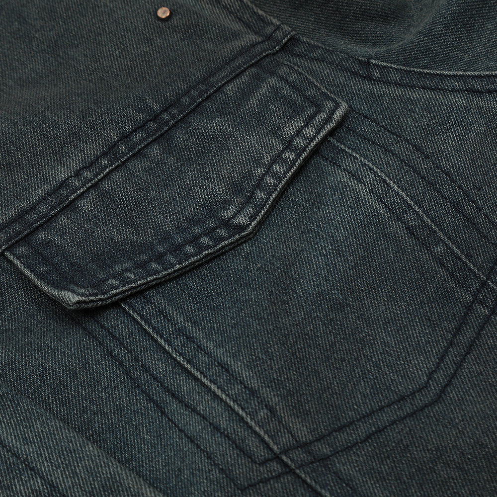 Punk Distressed Denim Jacket Coat Men