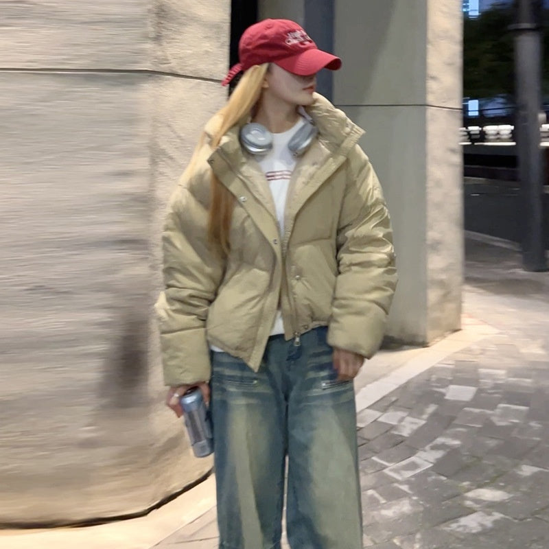 Short Small Hooded Down Jacket Women