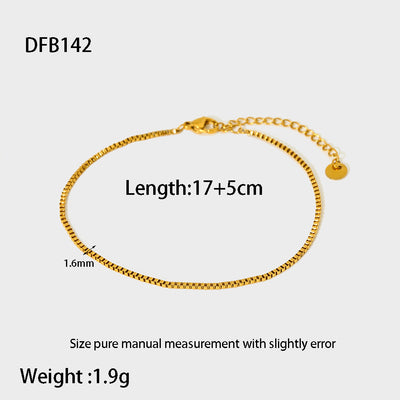 Stainless Steel 18K Gold Plating Hemp Flowers Chain Figaro Chain Bracelet For Women