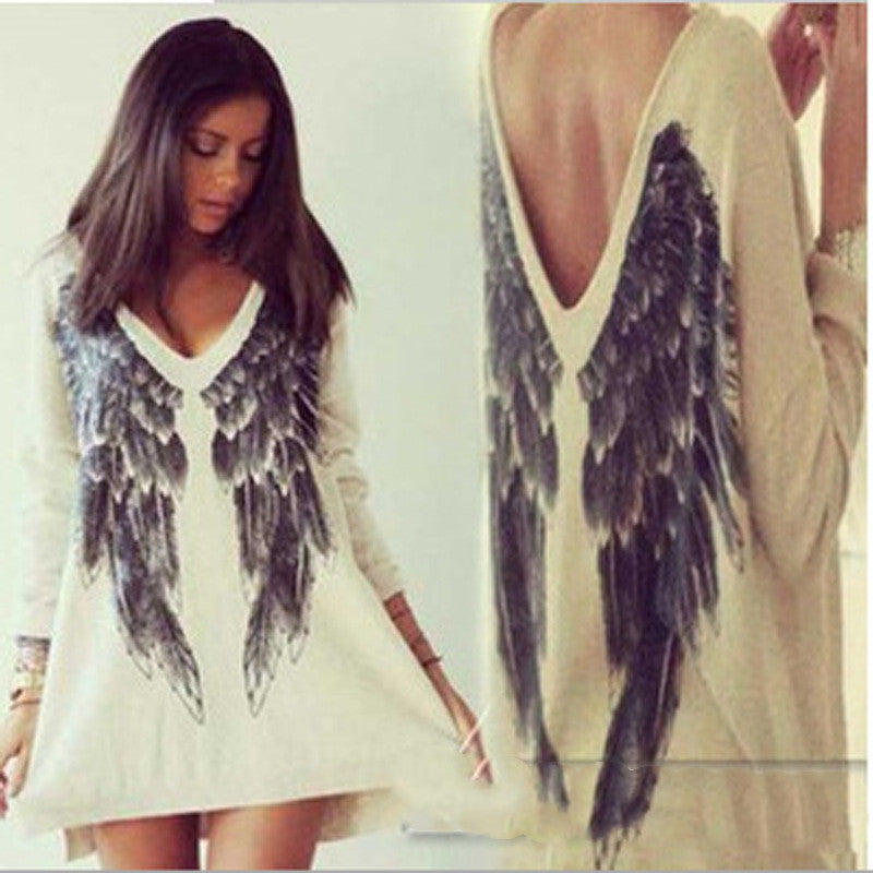 Angel wings print through both front and back