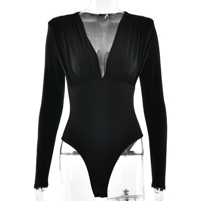 New Women's Deep V-neck Long-sleeved Jumpsuit