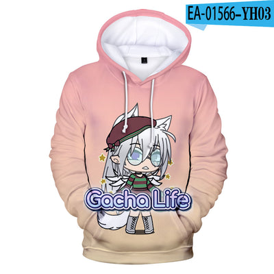 Adult kids 3D color printing hooded sweater