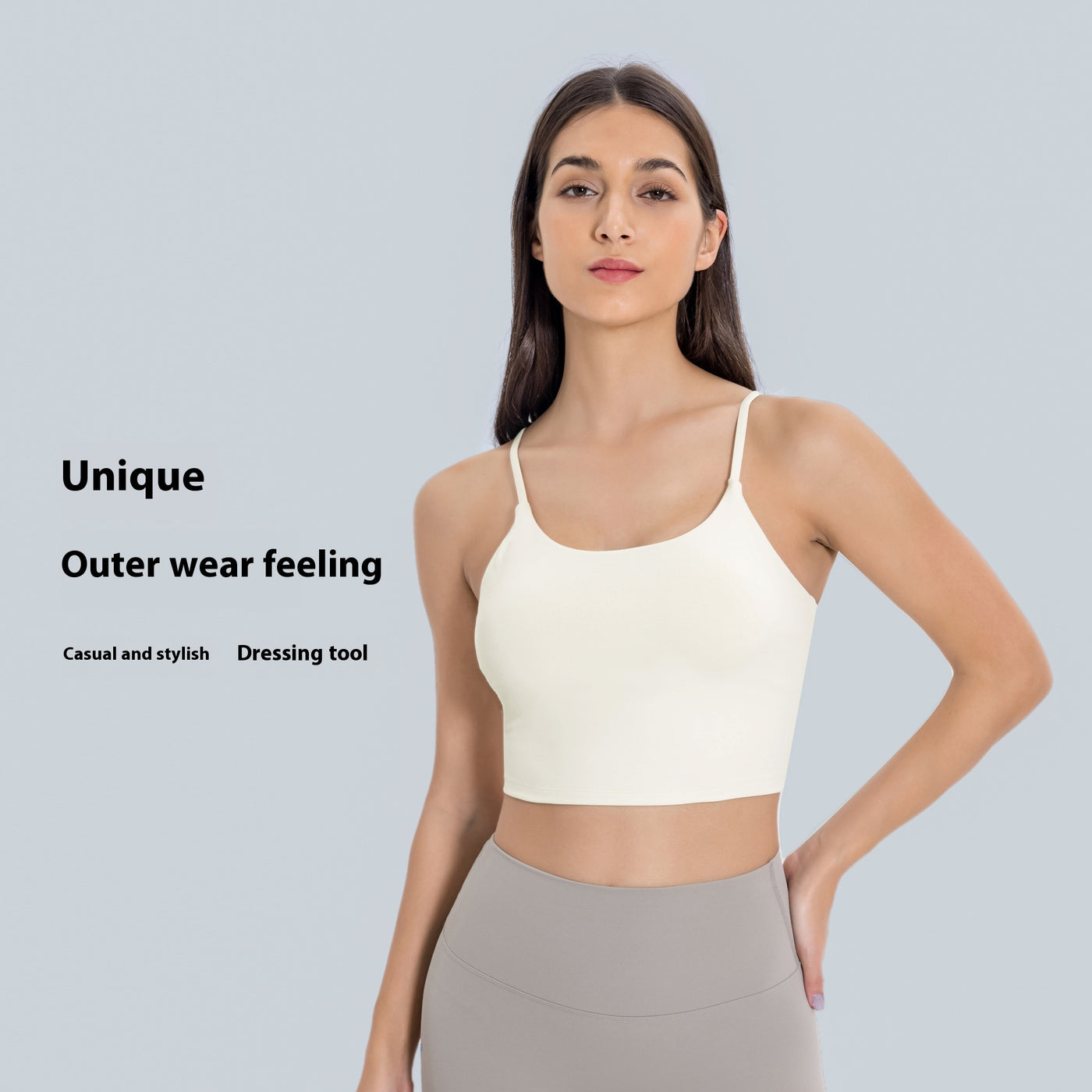 Yoga Jacket Women's Sports Underwear With Chest Pad Thin Belt Beauty Back