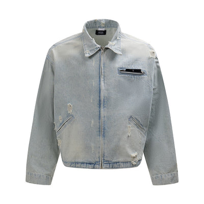 Punk Worn Out Denim Clothes Jacket Men