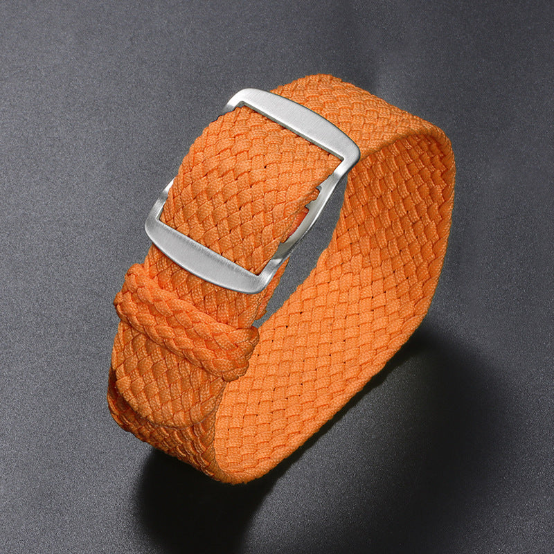 Woven Nylon Watchband Pieces Over Canvas Watch Strap