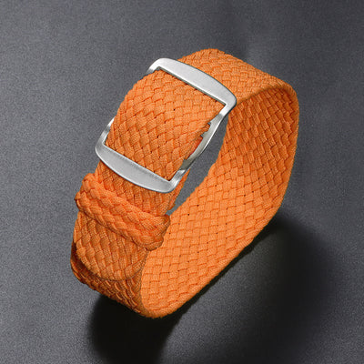 Woven Nylon Watchband Pieces Over Canvas Watch Strap