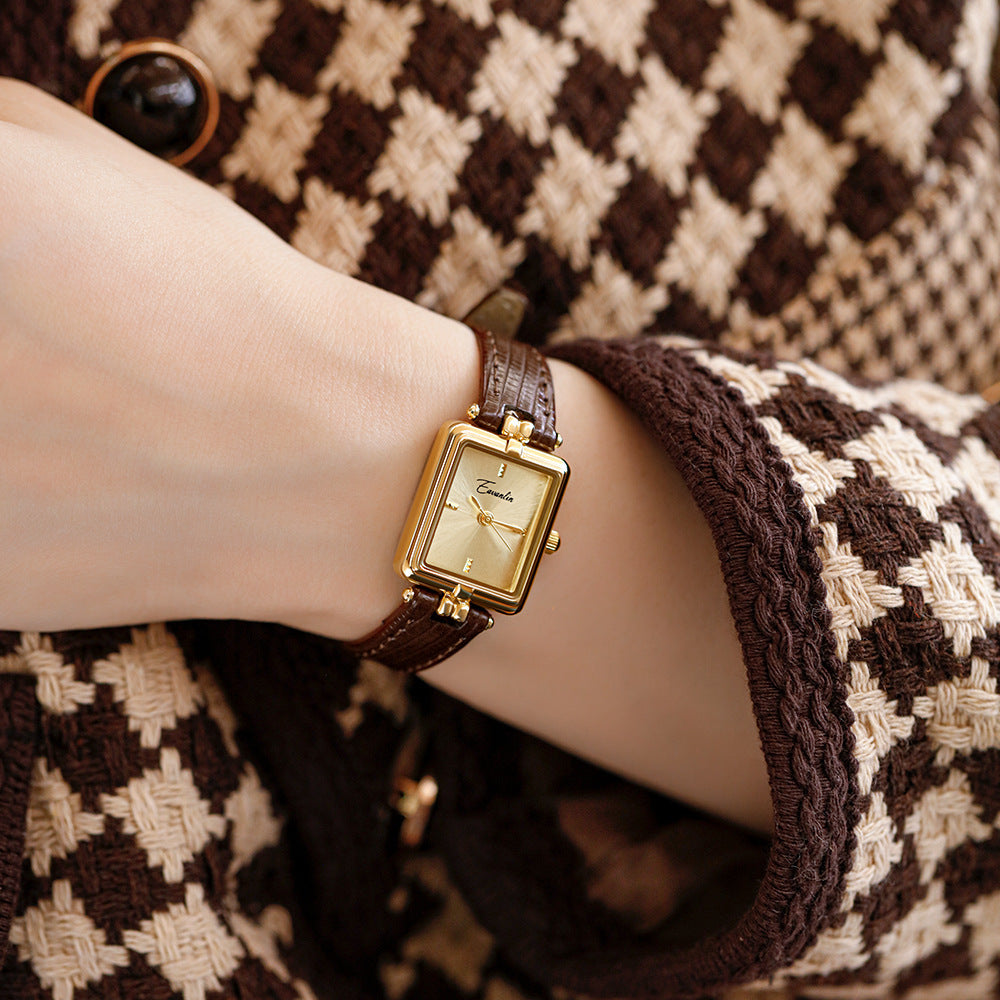 Women's Retro Special Interest Light Luxury Small Square Watch