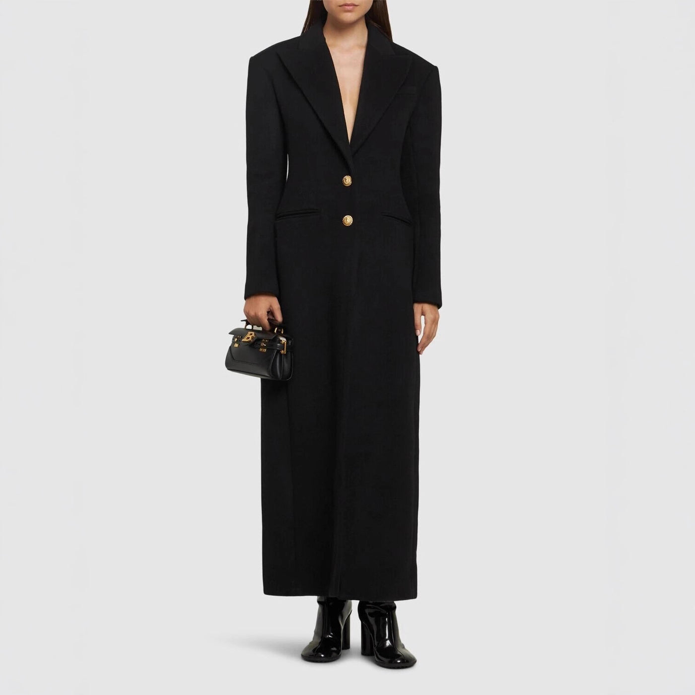 Elegant And Capable Slim-fit Single-row Two-button Women's Extended Coat
