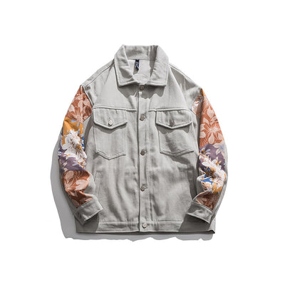 Spring Japanese Casual Color Matching Lapel Jacket Men's Retro Jacket Jacket Men