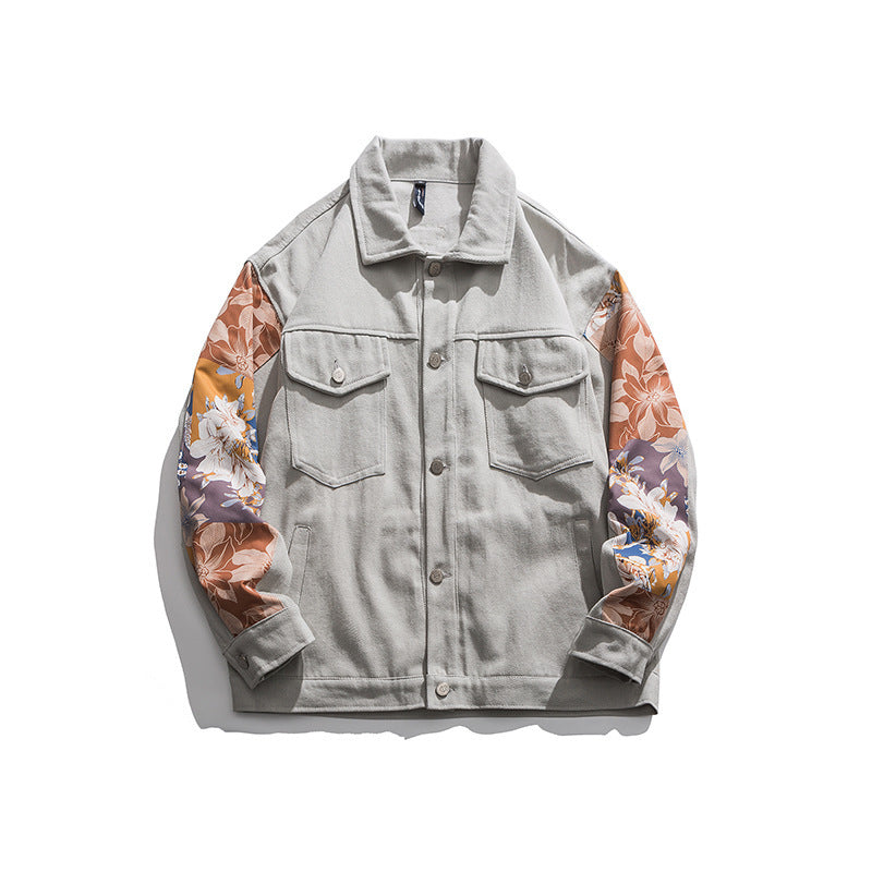 Spring Japanese Casual Color Matching Lapel Jacket Men's Retro Jacket Jacket Men