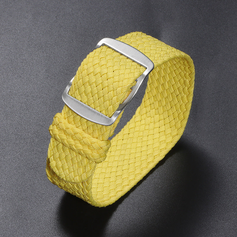 Woven Nylon Watchband Pieces Over Canvas Watch Strap