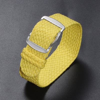 Woven Nylon Watchband Pieces Over Canvas Watch Strap