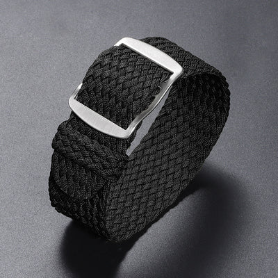 Woven Nylon Watchband Pieces Over Canvas Watch Strap