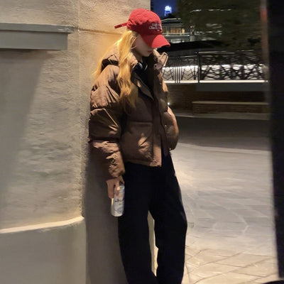 Short Small Hooded Down Jacket Women