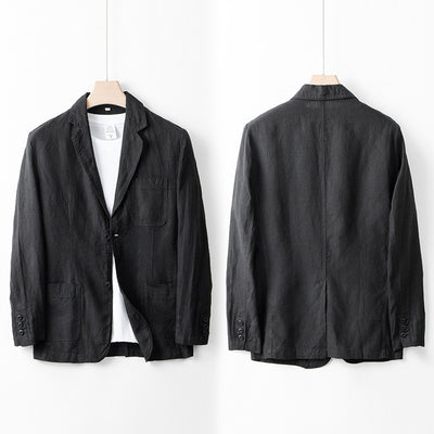 Men's Linen Suit Jacket Casual Small Suit Loose Casual Clothes