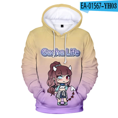 Adult kids 3D color printing hooded sweater