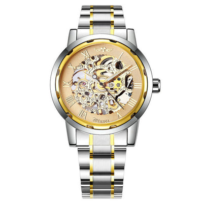 Business Leisure Hollow-out Room Gold Mechanical Watch
