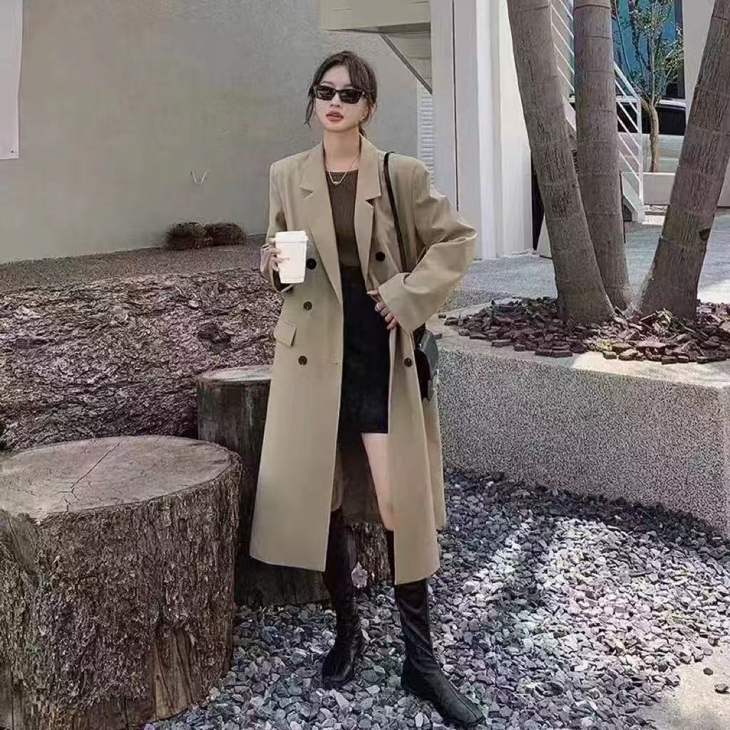 Brown Long Suit Jacket Women's Loose High-grade Temperament
