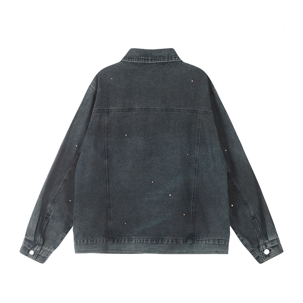 Punk Distressed Denim Jacket Coat Men