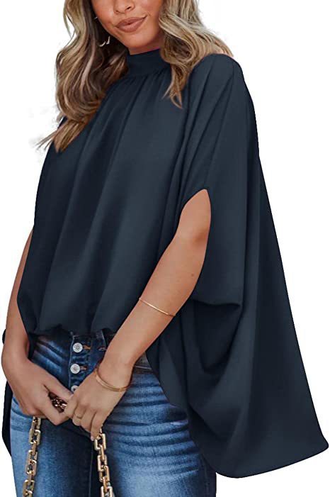 Oversized Top Batwing Sleeve Tarpaulin For Women