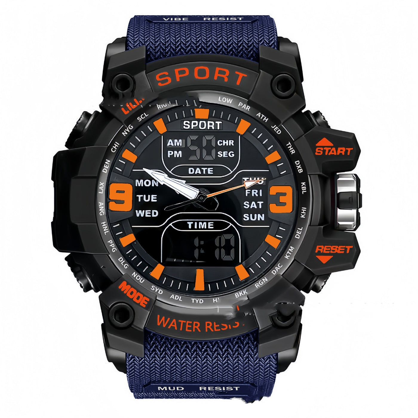 Stylish Black Technology Sports Luminous Boys Electronic Watch