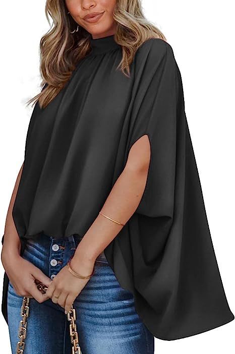 Oversized Top Batwing Sleeve Tarpaulin For Women