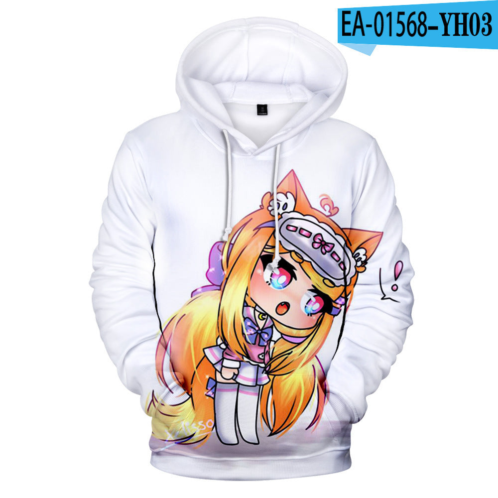 Adult kids 3D color printing hooded sweater