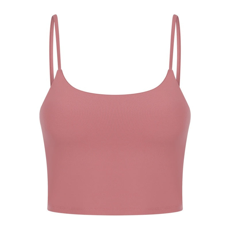 Yoga Jacket Women's Sports Underwear With Chest Pad Thin Belt Beauty Back