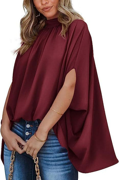 Oversized Top Batwing Sleeve Tarpaulin For Women