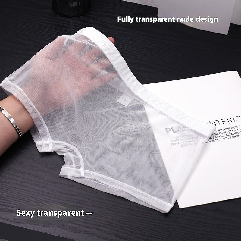 Daily Disposable See-through Nude Feel Lightweight Breathable Elastic Low Waist Boxer Briefs