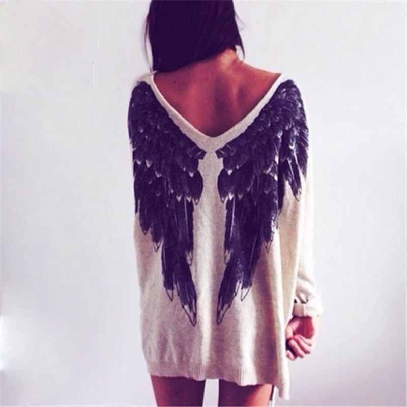 Angel wings print through both front and back