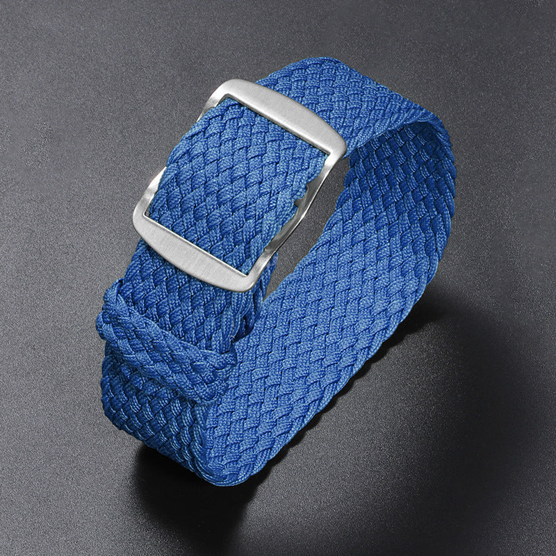 Woven Nylon Watchband Pieces Over Canvas Watch Strap