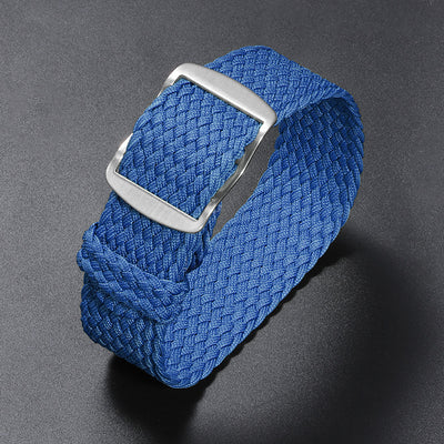 Woven Nylon Watchband Pieces Over Canvas Watch Strap