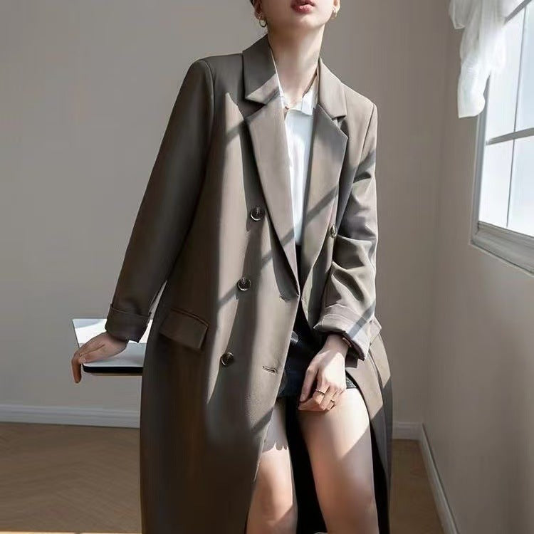 Brown Long Suit Jacket Women's Loose High-grade Temperament