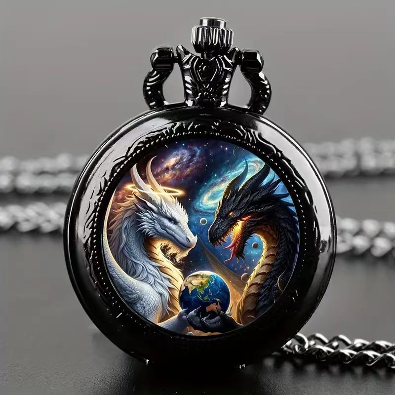 Color Pattern Medium Pocket Watch For Men And Women