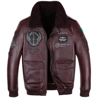 Leather Jacket Flight Suit For Men