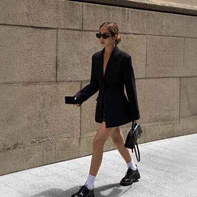 Slim-fit Black Suit Jacket Women's Design Sense Niche