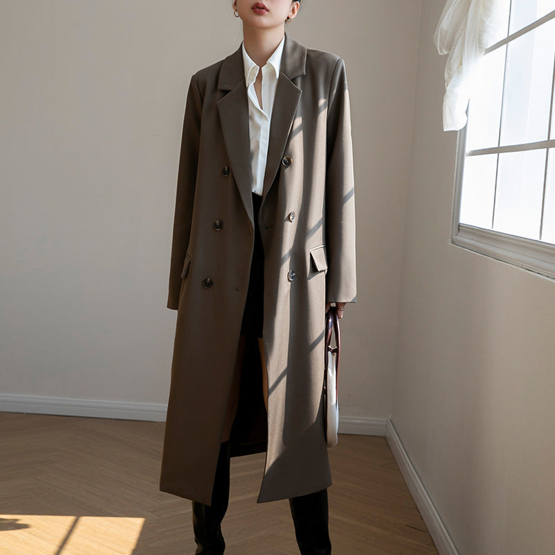 Brown Long Suit Jacket Women's Loose High-grade Temperament