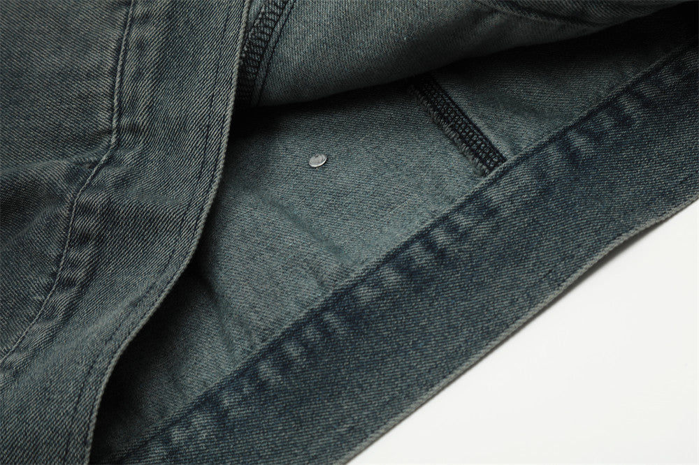 Punk Distressed Denim Jacket Coat Men